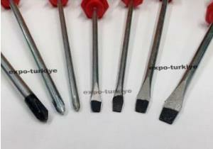 Tornavida Takımı Chrome Vanadium Sert Çelik 7 parça Tornavida Seti 4 Düz+3Yıldız