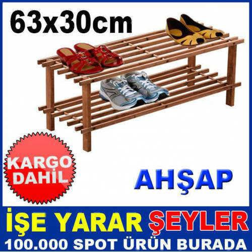 Çift Kat Ahşap Raf Çok Amaçlı Portabl Ahşap Ayakkabılık 2 Bölmeli Portatif Kurmalı Ahşap Ayakkabılık