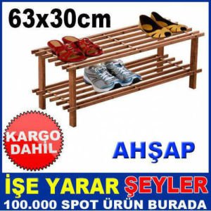 Çift Kat Ahşap Raf Çok Amaçlı Portabl Ahşap Ayakkabılık 2 Bölmeli Portatif Kurmalı Ahşap Ayakkabılık