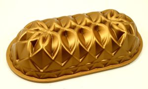 Renkli Granit Döküm 28x14 cm Venüs  Kek Kalıbı Dikdörtgen Şeklinde Sağlıklı Pişirme 7 Dilimli