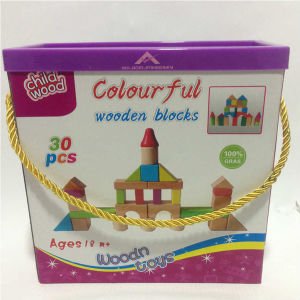 30 PARÇA RENK DOLU AHŞAP BLOKLAR BULTAKLI ÖZEL KUTUSUNDA EĞLENCELİ AHŞAP BLOK PUZZLE