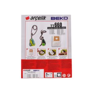 5 Adet Arçelik Beko TT660 Elektrikli Süpürgelerine Uygun Sağlıklı Uzun Ömürlü Uyumlu Bez Toz Torbası