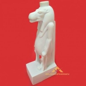 Porselen Eski Mısır Biblosu N4 Aslan Başlı Tanrıça Wadjet firavun
