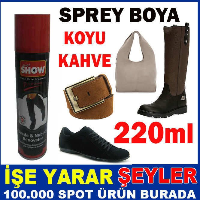 KOYU KAHVERENGİ SÜET-NUBUK DERİ SPREY BOYA