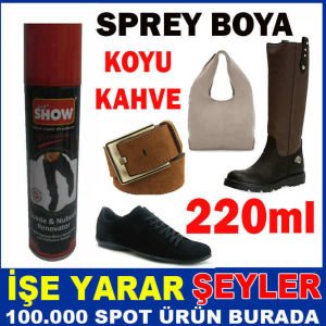 KOYU KAHVERENGİ SÜET-NUBUK DERİ SPREY BOYA