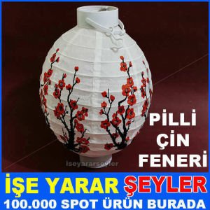 KALEM PİLLE ÇALIŞAN MİNİ AMPÜL IŞIKLI KAĞIT ÇİN FENERİ PARTİ ve DÜĞÜN DEKOR SÜSÜ FENER ALAYI IŞIĞI