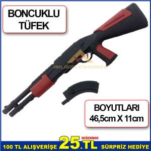 46,5cmx11cm BOYUTLARINDA ŞARJÖRLÜ UZUN MESAFELİ ÇOCUKLARIN EĞLENECEĞİ BONCUKLU TÜFEK