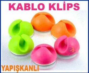 1 PAKET 6 ADET TEKLİ TİP KABLO TUTUCU KLİPS