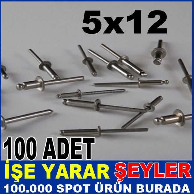 5x12 ÇELİK POP PERÇİN 100 ADET FİYATI