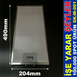 204x490mm ANKASTRE ASPİRATÖR ALÜMİNYUM FİLTRE