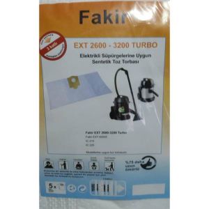 5 Adet Fakir Ext 2600-3200 Süpürge Toz Torbası Uzun Ömürlü Bez Toz Torbası