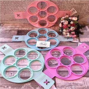  Silikon Pancake Tava Kalıbı Renkli Dekoratif 7 Delikli Yumurta ve Pancake Aparatı