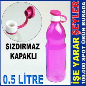 0.5 Lt Renkli Sızdırmaz Kapak Su Ve Süt Şişesi