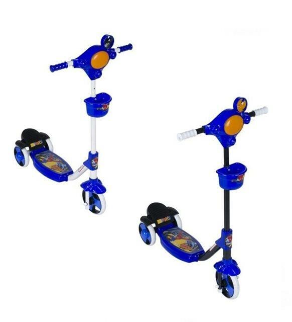 +2 Yaş 20 Kg Taşıyabilen Mavi 3 Tekerlekli Scooter