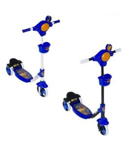 +2 Yaş 20 Kg Taşıyabilen Mavi 3 Tekerlekli Scooter