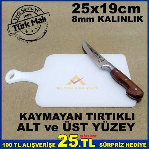 1. Kalite Şeffaf Plastikten Üretim 25x19cm Tutma Saplı Kesim Panosu
