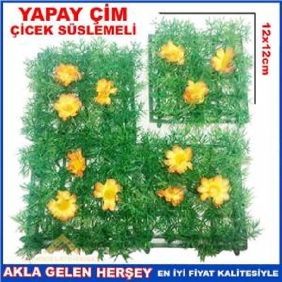 12x12 ÖLÇÜLÜ ÇİCEKLİ EKLENEBİLİR YAPAY ÇİM KARO