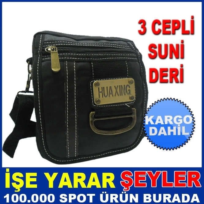 3 CEP BRANDA KUMAŞ,DERİ ASKILI ERKEK ÇANTASI KD