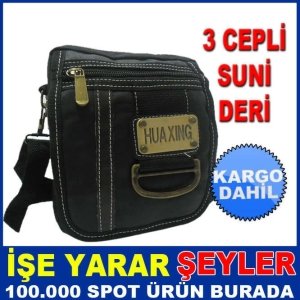 3 CEP BRANDA KUMAŞ,DERİ ASKILI ERKEK ÇANTASI KD