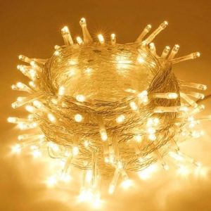 10 m. 100 Ledli Disca led Şeffaf Kablolu Gün Işığı Sarı Renk Pilli Peri Led Işık 10 metre