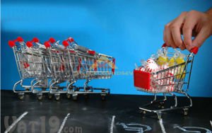 MİNİ GERÇEKÇİ ALIŞVERİŞ MARKET ARABASI ŞEKLİNDE DEKORATİF KALEMLİK