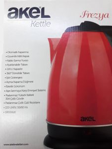 Akel Ak800 Frezya Elma Şekeri 1.8 Lt Su Isıtıcı Kettle 2 Yıl Garantili 1800W Güç Otomatik Kapanma