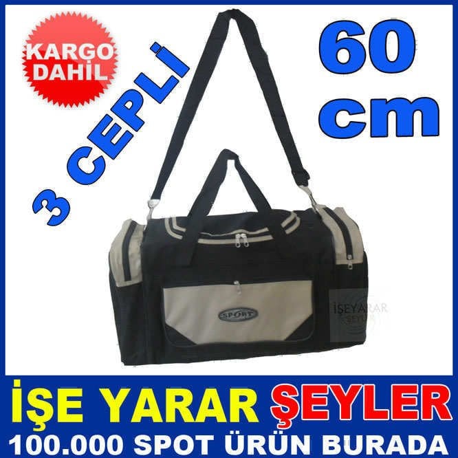 60 cm 3 CEPLİ BRANDA KUMAŞ SPOR ÇANTASI -2