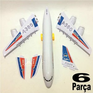 AIRBUS A380 Işıklı ve Müzikli Büyük Boy 6 Parçaya Ayrılabilen Uçak 360º Derece Döner Tekerlekli-1