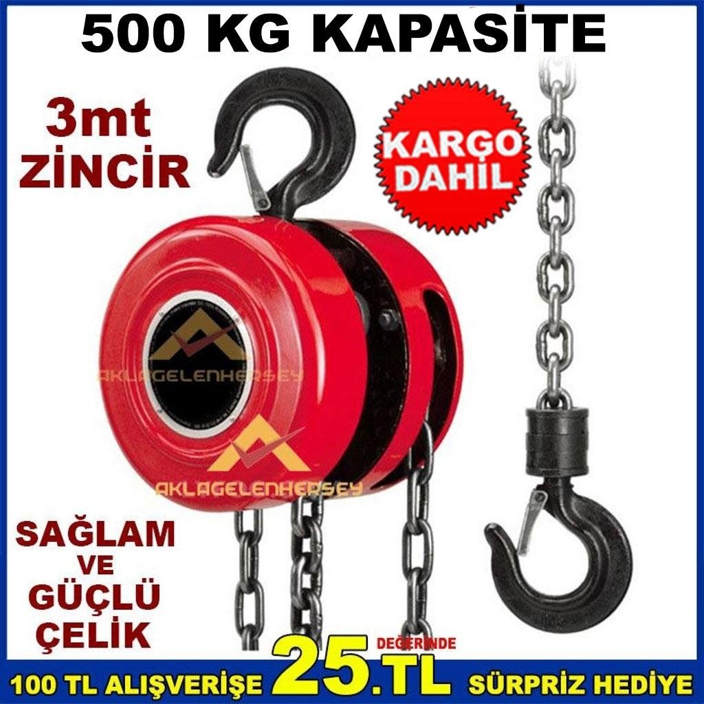 500 KG ZİNCİRLİ VİNÇ CARASKAL 3mt KURBAN KALDIRICI CALASKAL