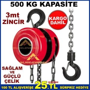 500 KG ZİNCİRLİ VİNÇ CARASKAL 3mt KURBAN KALDIRICI CALASKAL