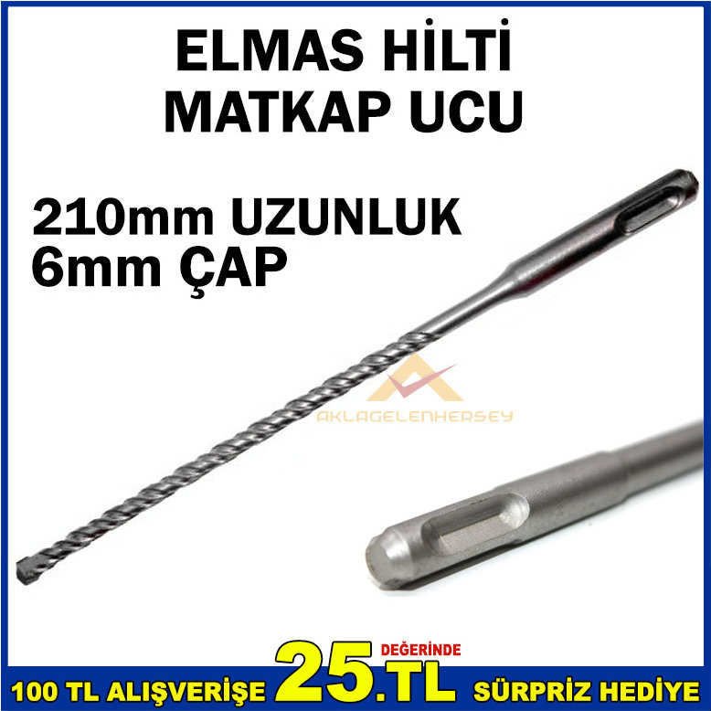 Kaliteli hilti delici uzun boy matkap ucu 21cmx6mm SDS PLUS ELMAS UÇ HİLTİ MATKAP UCU 210mm Ø6mm çap