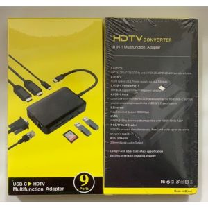 USB-C HUB TO HDMİ*2+VGA+USB*2+PD+SD+RJ45+3.5Audio ÇEVİRİCİ ADAPT.