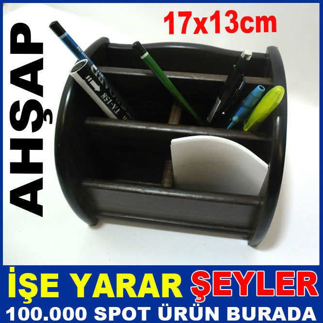 17x13cm 5 BÖLMELİ AHŞAP MASAÜSTÜ KALEMLİĞİ