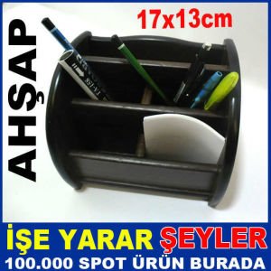 17x13cm 5 BÖLMELİ AHŞAP MASAÜSTÜ KALEMLİĞİ