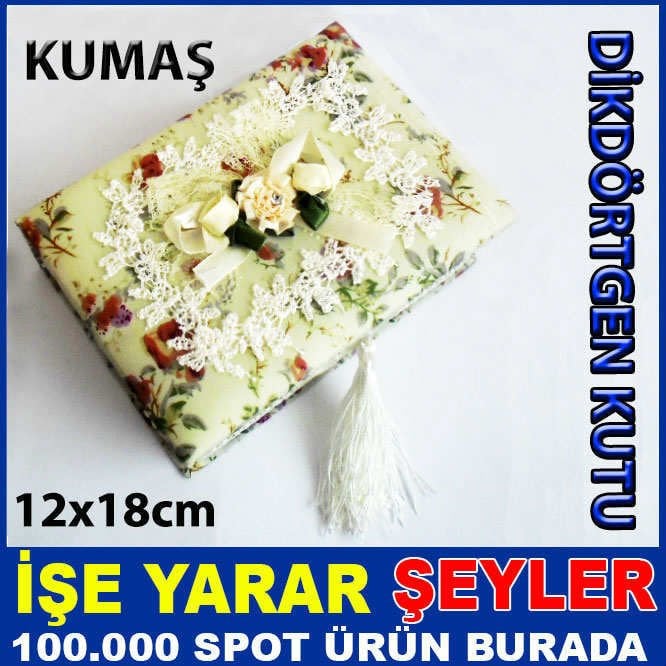 AYNALI DİKDÖRTGEN 4 BÖLME DESENLİ KUMAŞ KUTU