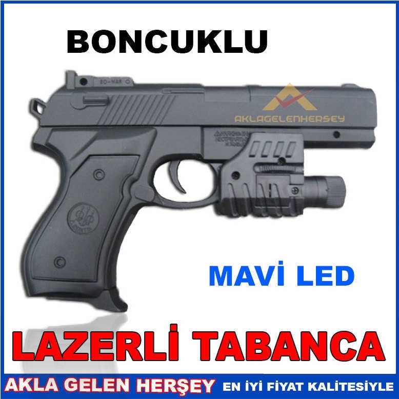 MAVİ LEDLİ BONCUK ATAN ŞARJÖRLÜ LAZER TABANCA