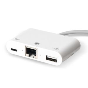 İphone Lightning 3in1 Ethernet RJ45 ve USB Kamera Adaptörü