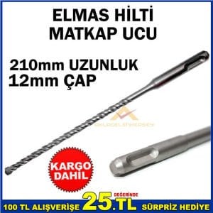 Kaliteli hilti delici uzun boy matkap ucu 21cmx12mm SDS PLUS ELMAS UÇ HİLTİ MATKAP UCU 210mm Ø12mm