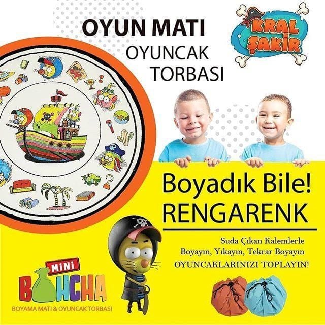 Kral Şakir Boyanabilir Oyun Matı Eğitici Oyuncak Eğlence Seti