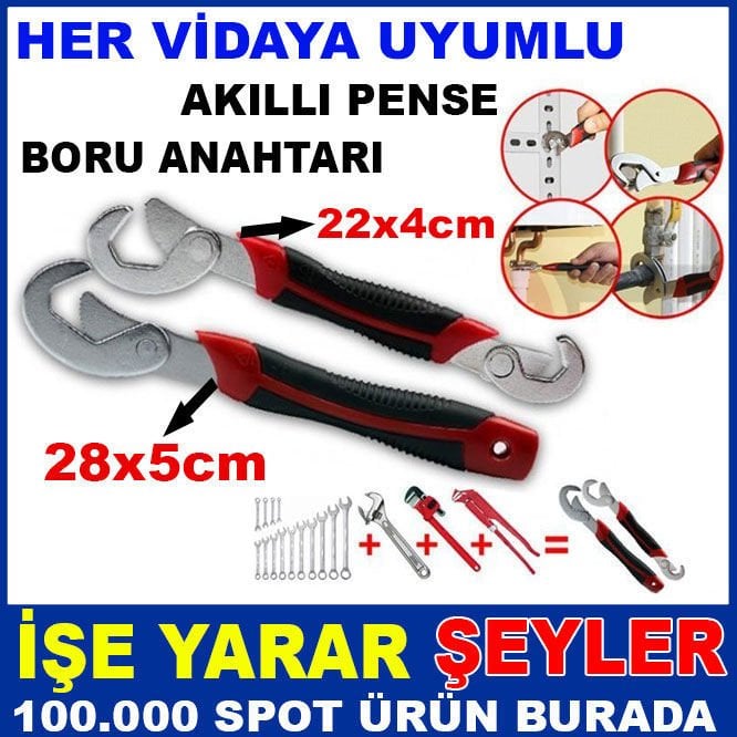 2li SET HER VİDAYA UYUMLU AKILLI ANAHTAR TAKIMI 9-32mm ARASI TÜM VİDALARA ÇOK AMAÇLI BORU ANAHTARI