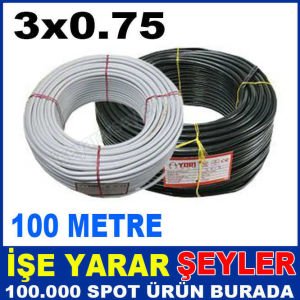 100metre A KALİTE 3x0.75 TTR ELEKTRİK KABLOSU