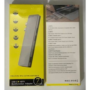 MacBook 7in1 Type-C HUB Çevirici Adaptör 2x USB-HDMI-SD-TF