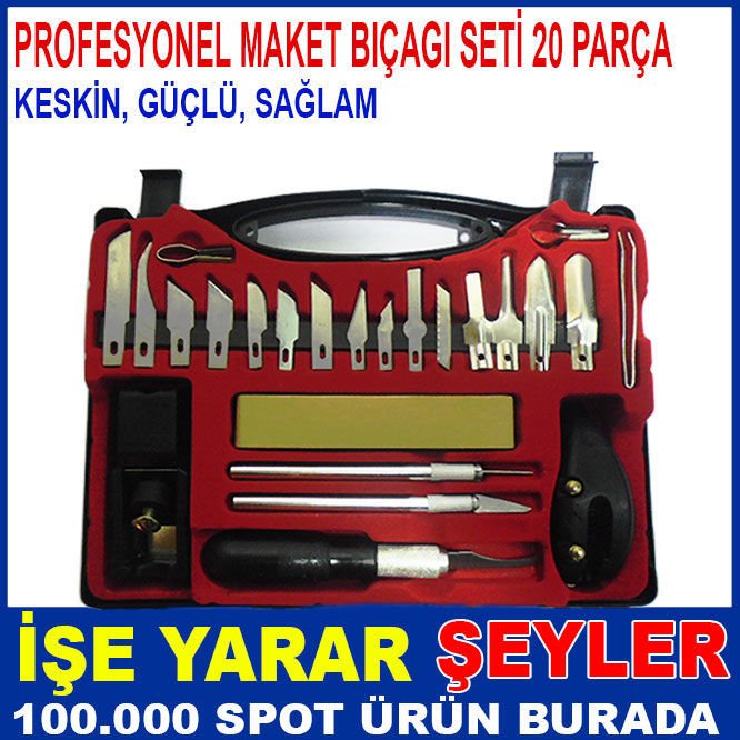 PROFESYONEL 20 PARÇA MAKET BIÇAGI SETİ  