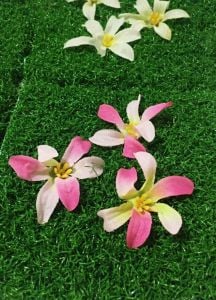 12x12 cm Boyutunda 4 Adet Çicekli Yapay Çim Maket Çim Tabakası Dekoratif Çeşitli Çicekli Çim