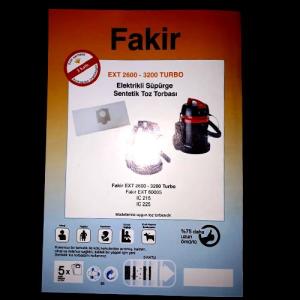 Orginal Fakir Ext 2600 3200 Turbo Elektrikli Süpürge Sentetik Toz Torbası 5 Adet 