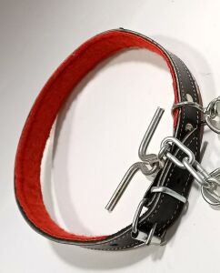 2 mt Zincir Tam Set 60cm Hakiki Deri Köpek Tasması Boyun Çapı 12-17cm iç Yapısı Yumuşak Süper Rahat