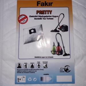 Fakir Pretty Elektrikli Süpürge Sentetik Toz Torbası 5 Adet 3 Katlı 
