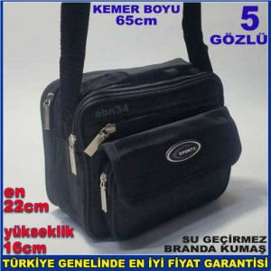 Erkek El Çantası 22x16cm Omuz Askılı Su Geçirmez Sağlam Branda Kumaş 5 Cepli Yatay Çanta -2