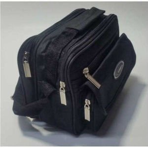 Erkek El Çantası 22x16cm Omuz Askılı Su Geçirmez Sağlam Branda Kumaş 5 Cepli Yatay Çanta -2