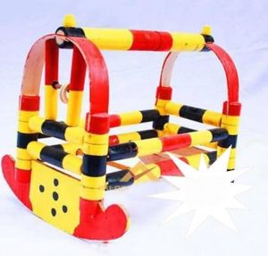 Oyuncak Dekor İçin Nostaljik Ahşap Beşik,Tahta Beşik 30cm El Boyaması Orjinal Ahşap Beşik